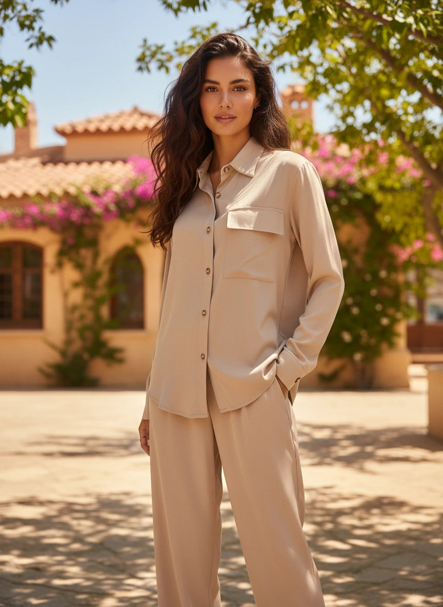 Satin set oversize