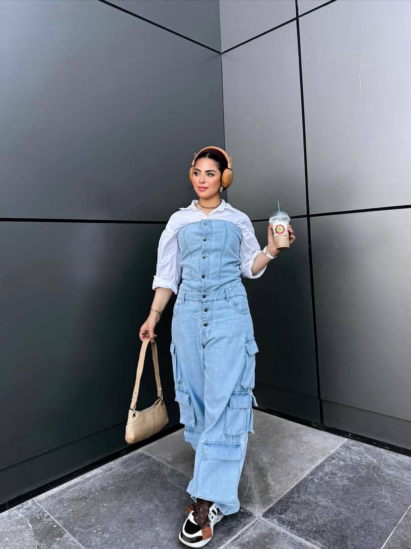 Denim jumpsuit- buttons