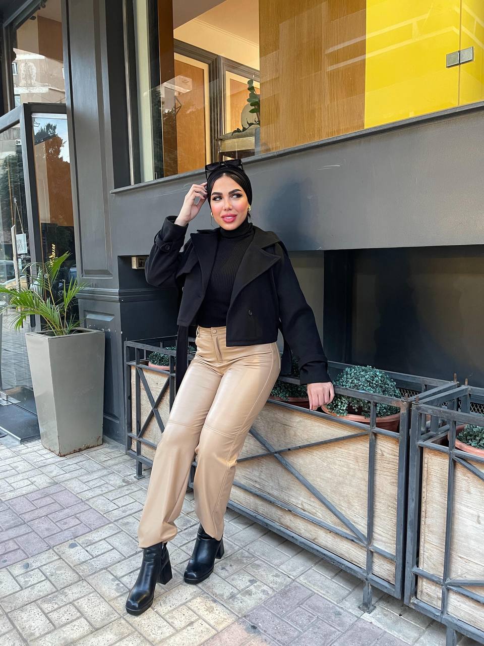 Leather Straight pant