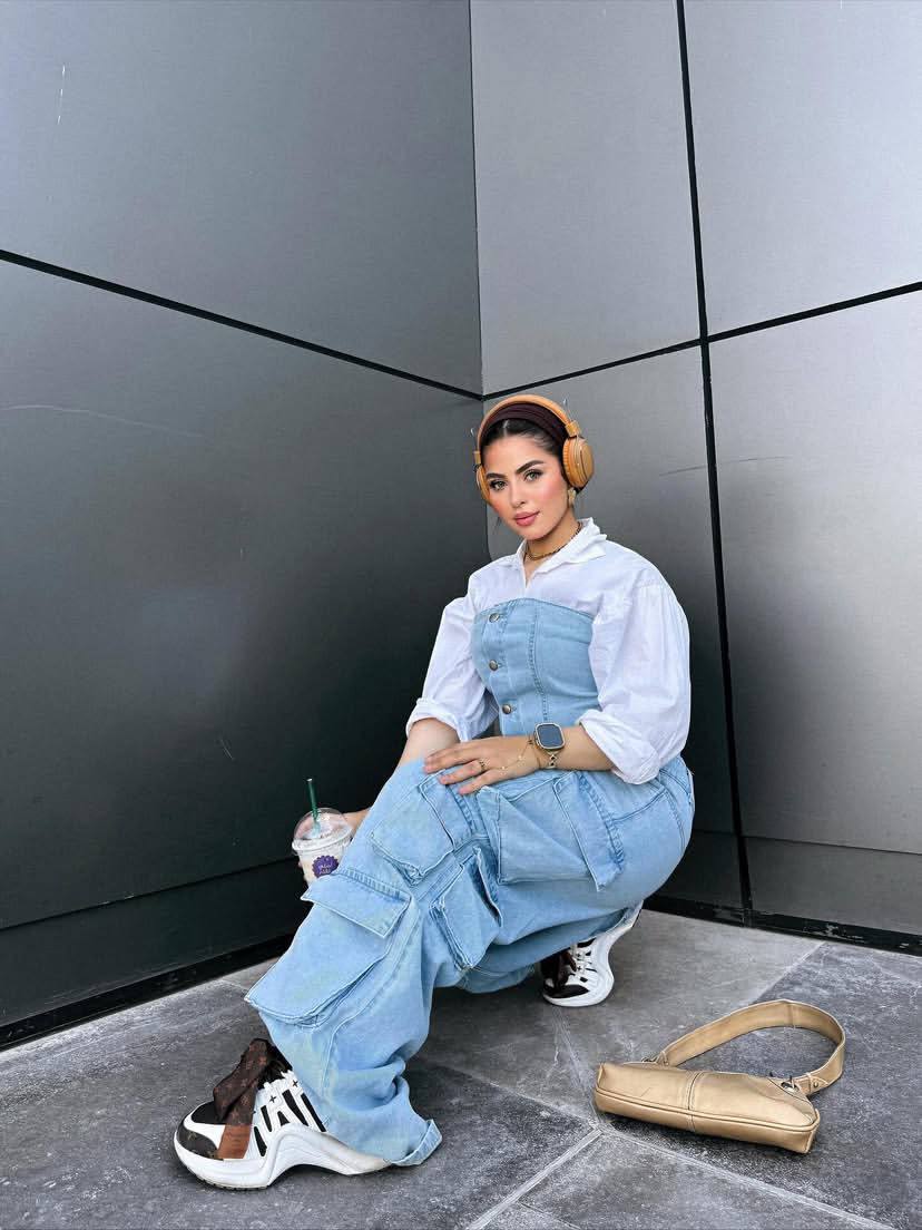 Denim jumpsuit- buttons