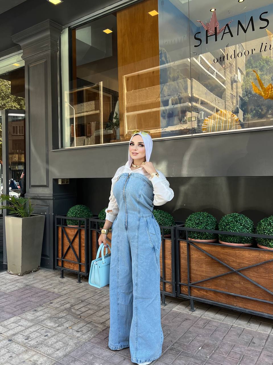 Denim jumpsuit - zippers