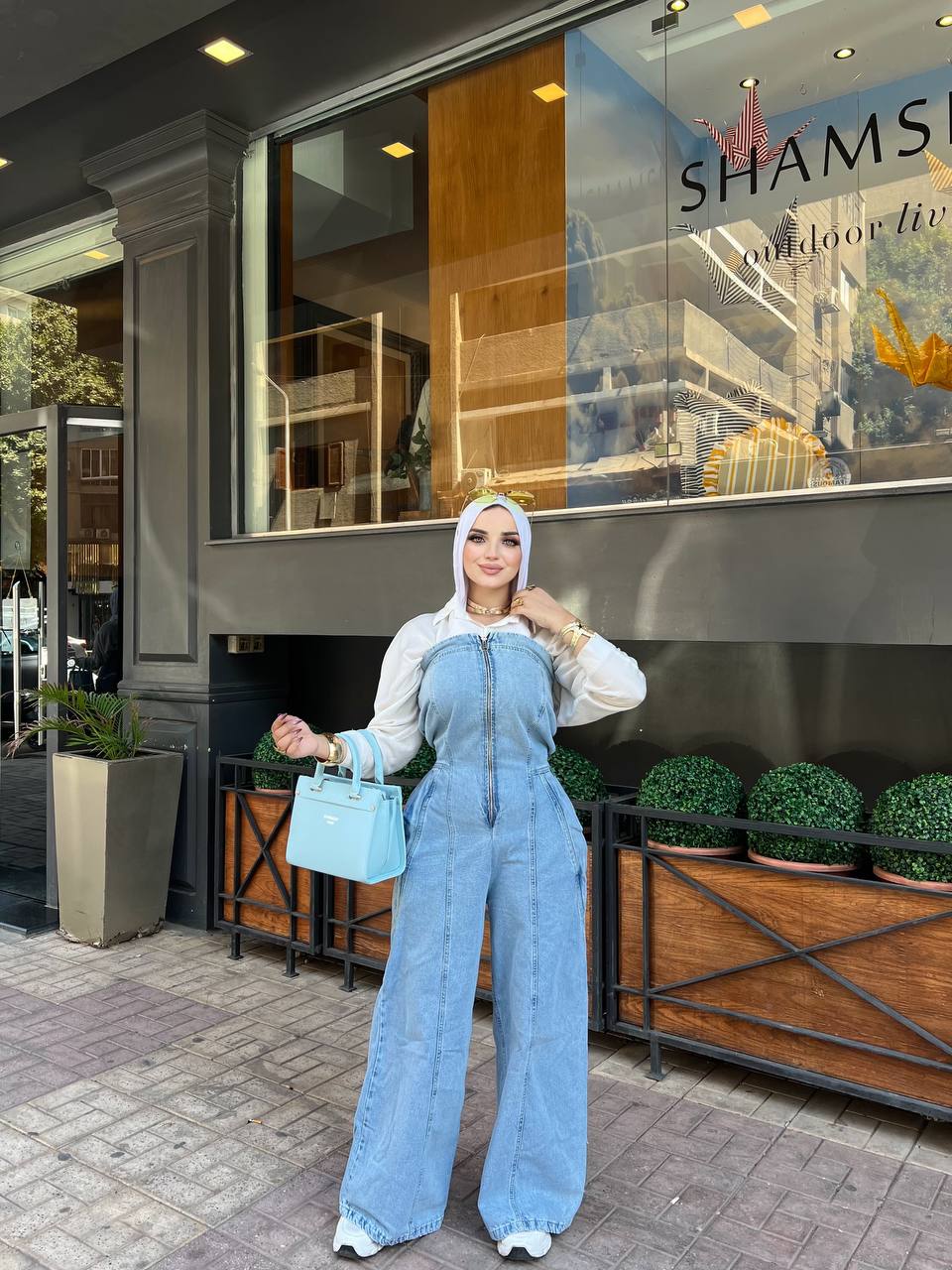 Denim jumpsuit - zippers