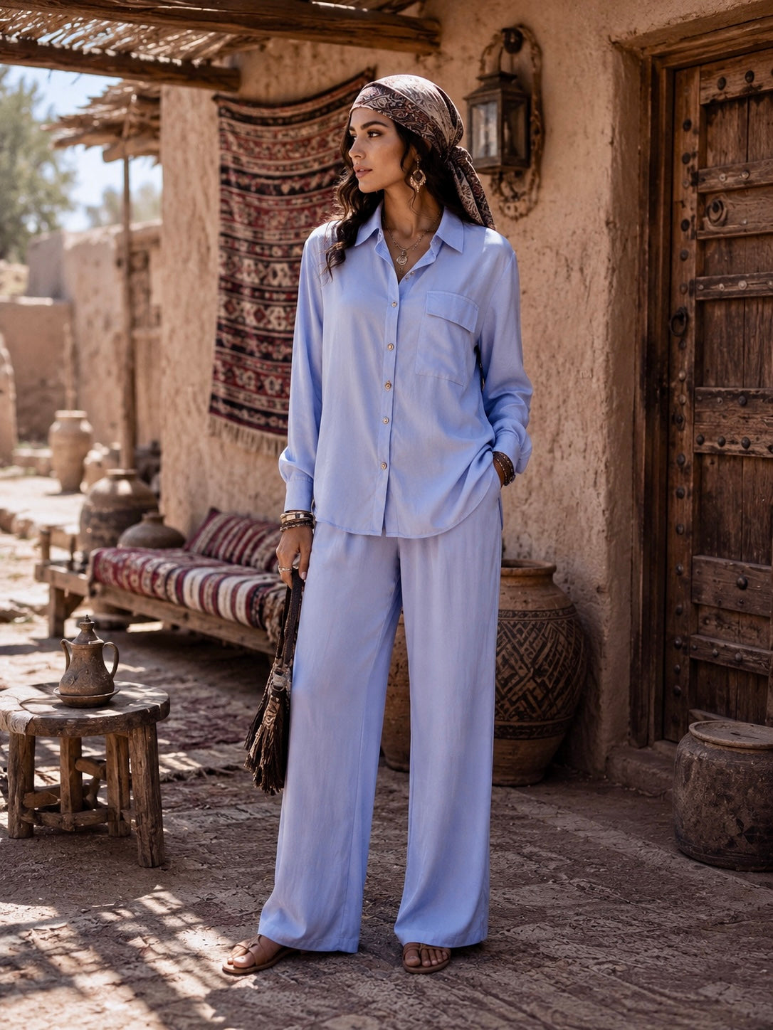 Satin set oversize