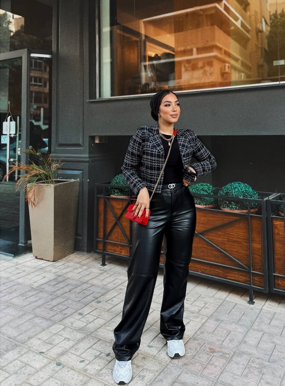 Leather Straight pant