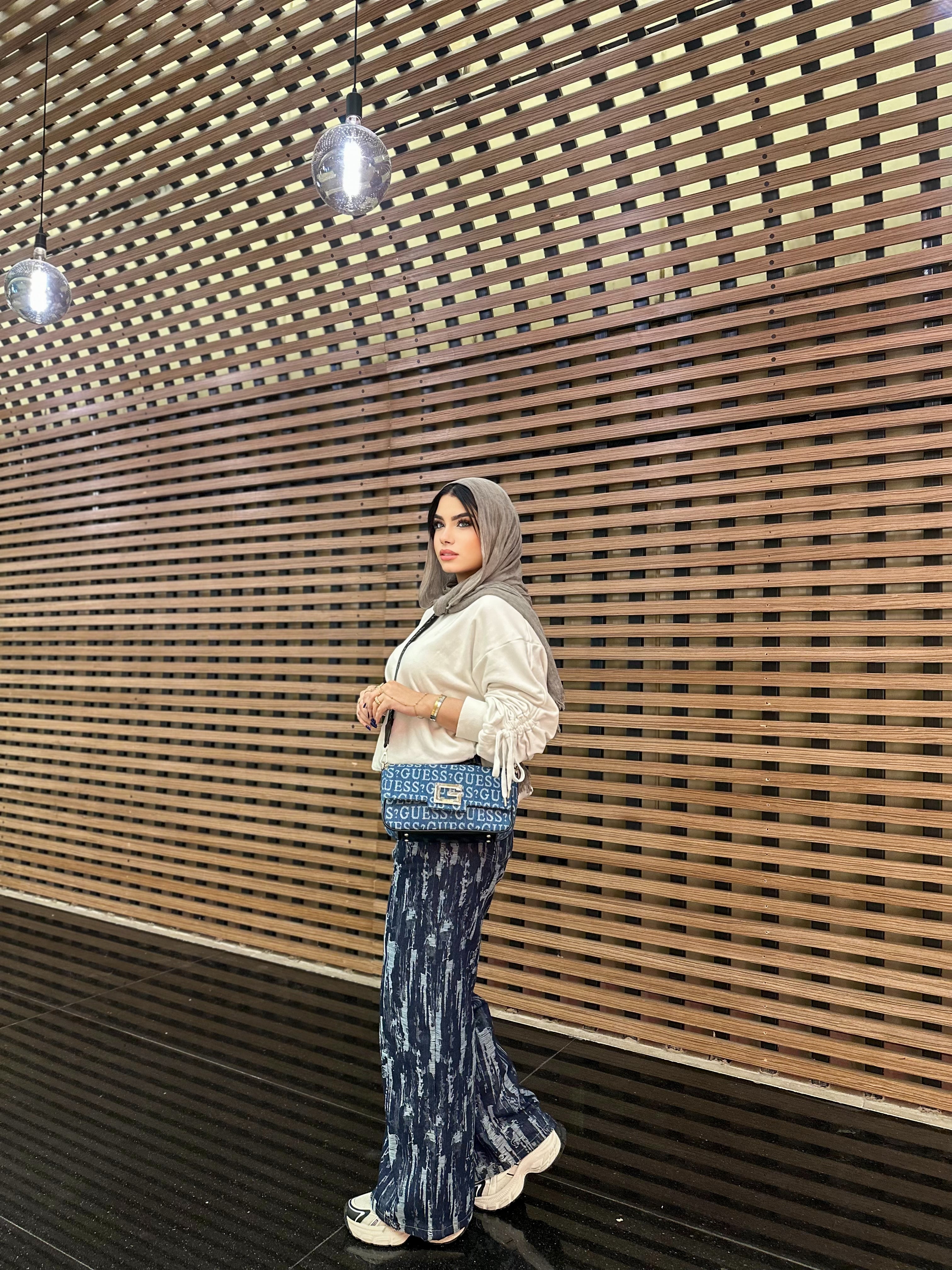 Denim cutting pant-wide leg